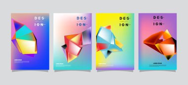 Renkli geometrik Tasarım poster ve kapak. En az geometrik desen degradeler arka planlar