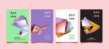 Renkli geometrik Tasarım poster ve kapak. En az geometrik desen degradeler arka planlar
