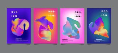 Renkli soyut sıvı ve sıvı poster ve kapak tasarımı. En az geometrik desen degradeler arka planlar