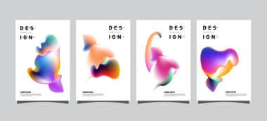 Renkli soyut sıvı ve sıvı poster ve kapak tasarımı. En az geometrik desen degradeler arka planlar