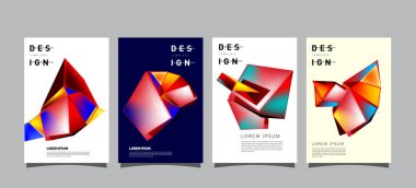 Renkli geometrik Tasarım poster ve kapak. En az geometrik desen degradeler arka planlar