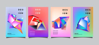 Renkli geometrik Tasarım poster ve kapak. En az geometrik desen degradeler arka planlar