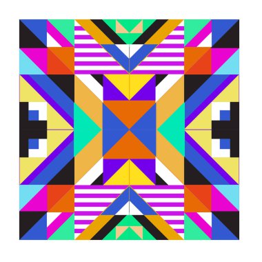 Trendy geometrik kaleydoskop öğeleri memphis tebrik kartları tasarımı. Retro tarzı doku, desen ve öğeleri. Modern soyut tasarım poster ve kapak şablonu