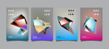 Renkli geometrik Tasarım poster ve kapak. En az geometrik desen degradeler arka planlar