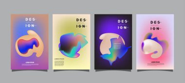 Renkli soyut sıvı ve sıvı poster ve kapak tasarımı. En az geometrik desen degradeler arka planlar
