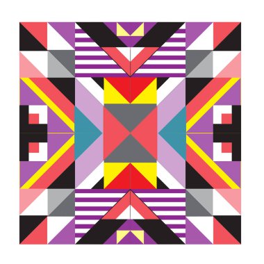 Trendy geometrik kaleydoskop öğeleri memphis tebrik kartları tasarımı. Retro tarzı doku, desen ve öğeleri. Modern soyut tasarım poster ve kapak şablonu