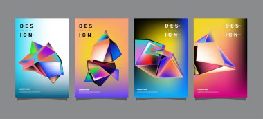Renkli geometrik Tasarım poster ve kapak. En az geometrik desen degradeler arka planlar