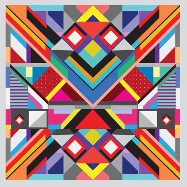 Trendy geometrik vektör çizim öğeleri ve soyut renkli dokular ile. Yaz tatil için poster, kart, broşür ve tanıtım şablon tasarlayın. Moda sanat baskı ve arka plan.