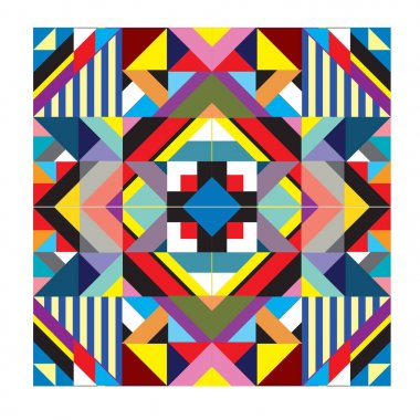 Trendy geometrik kaleydoskop öğeleri memphis tebrik kartları tasarımı. Retro tarzı doku, desen ve öğeleri. Modern soyut tasarım poster ve kapak şablonu