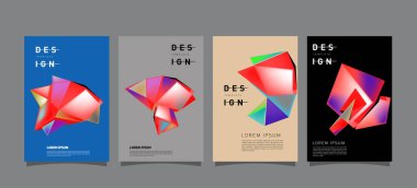 Renkli geometrik Tasarım poster ve kapak. En az geometrik desen degradeler arka planlar