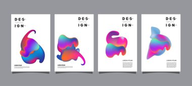 Renkli soyut sıvı ve sıvı poster ve kapak tasarımı. En az geometrik desen degradeler arka planlar