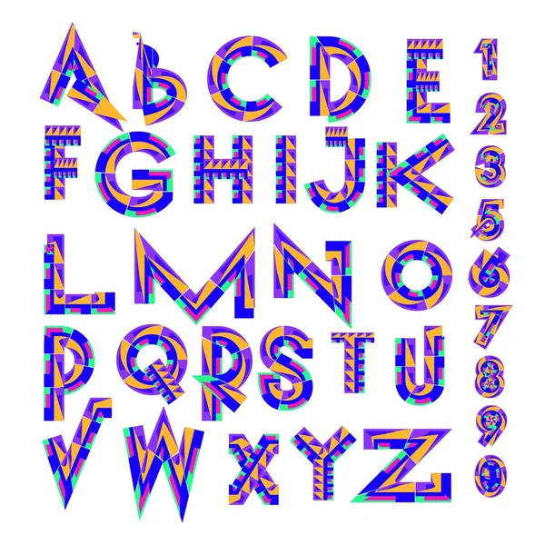 Vektör renkli alfabesi. Tasarım ve çizim şablonu için benzersiz yazı tipleri. Tipografi için poster ve başlık yayını.