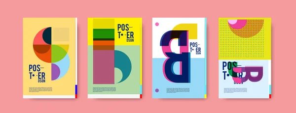 Minimalist Vector Copre Design Set Forma Fresca Dei Gradienti Geometrici — Vettoriale Stock