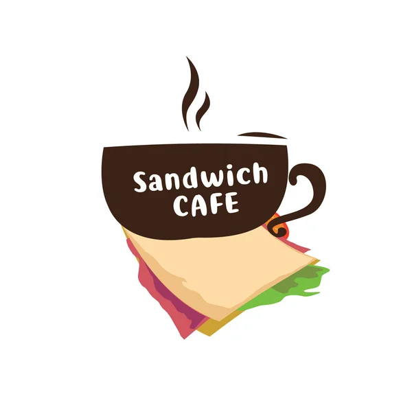 Wektor Logo Sandwich Cafe Restaurant — Wektor stockowy