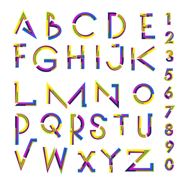 Vektör renkli alfabesi. Tasarım ve çizim şablonu için benzersiz yazı tipleri. Tipografi için poster ve başlık yayını.