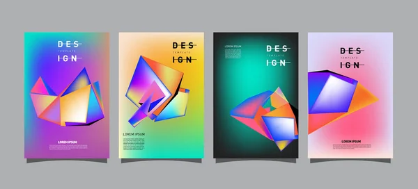 Poster Geometrico Colorato Design Della Copertina Sfondi Con Gradienti Geometrici — Vettoriale Stock