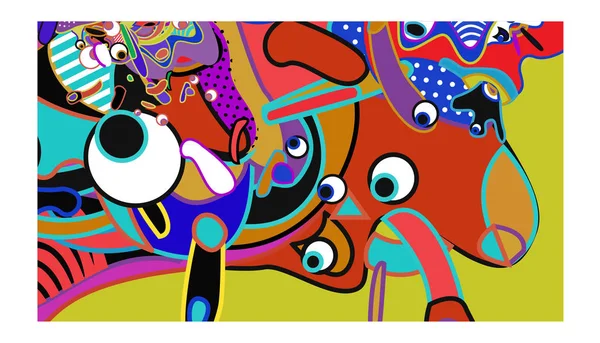 Vector Kleurrijke Abstracte Wallpaper Achtergrond Diverse Fractal Vorm Samenstelling Van — Stockvector