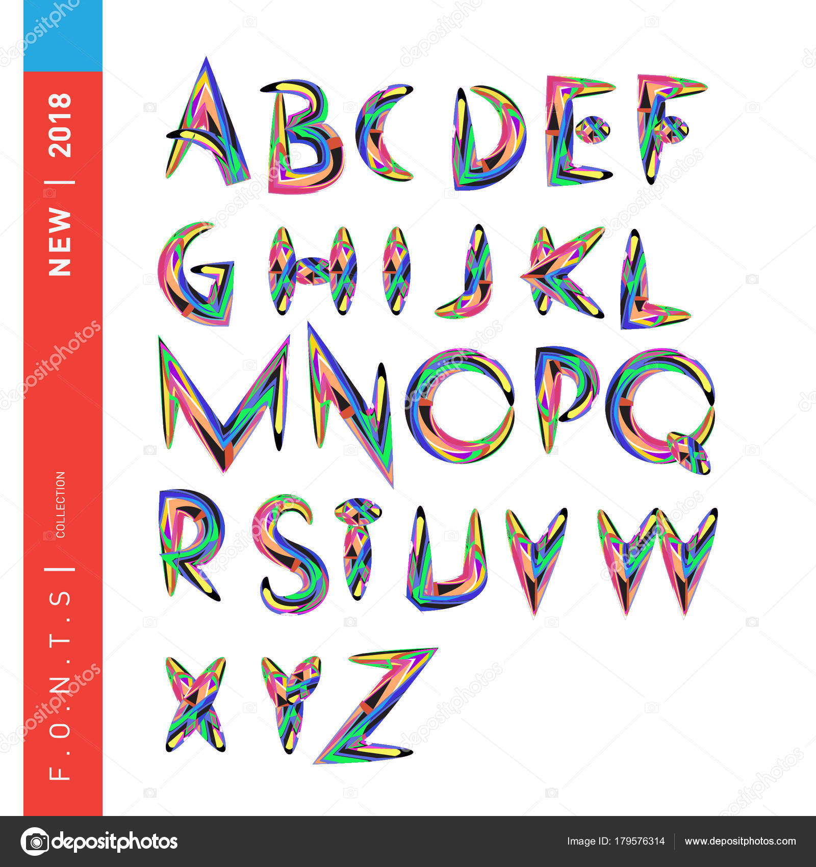 Download Vector Colorful Alphabet Unique Fonts Design Illustration ...