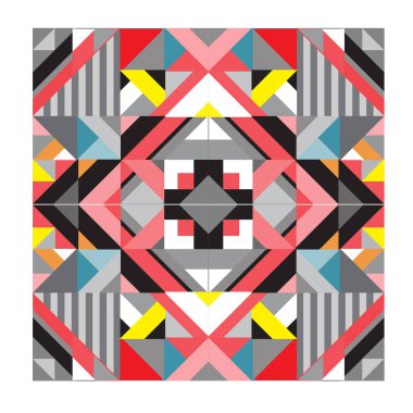 Trendy geometrik kaleydoskop öğeleri memphis tebrik kartları tasarımı. Retro tarzı doku, desen ve öğeleri. Modern soyut tasarım poster ve kapak şablonu