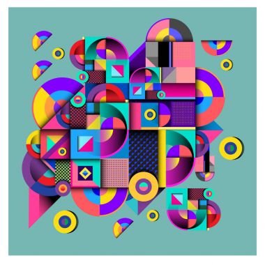 Modaya uygun curvy geometrik memphis öğeleri renkli bir tasarım. Retro 90s doku, desen ve öğeleri tarzı. Modern soyut kültür arka plan tasarımı ve kapak şablonu.