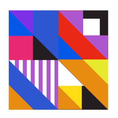 Trendy geometrik kaleydoskop öğeleri memphis tebrik kartları tasarımı. Retro tarzı doku, desen ve öğeleri. Modern soyut tasarım poster ve kapak şablonu