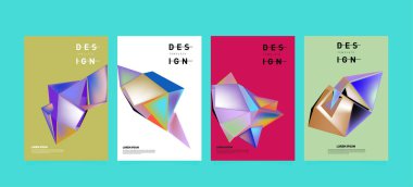 Renkli geometrik Tasarım poster ve kapak. En az geometrik desen degradeler arka planlar