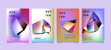 Renkli geometrik Tasarım poster ve kapak. En az geometrik desen degradeler arka planlar