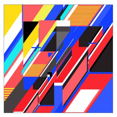Trendy geometrik öğeleri memphis desen. Retro tarzı doku, desen ve öğeleri. Borneo Endonezya kültür modern soyut tasarım