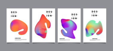 Renkli soyut sıvı ve sıvı poster ve kapak tasarımı. En az geometrik desen degradeler arka planlar