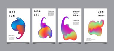 Renkli soyut sıvı ve sıvı poster ve kapak tasarımı. En az geometrik desen degradeler arka planlar
