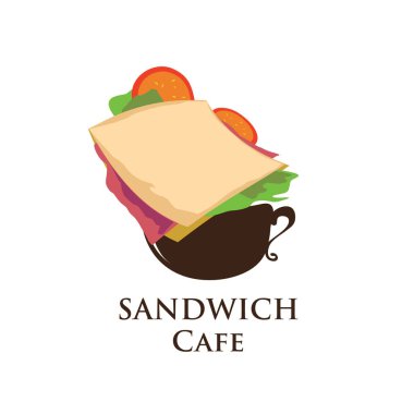 Vektör Logo sandviç Cafe ve Restoran