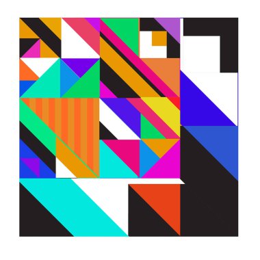 Trendy geometrik kaleydoskop öğeleri memphis tebrik kartları tasarımı. Retro tarzı doku, desen ve öğeleri. Modern soyut tasarım poster ve kapak şablonu