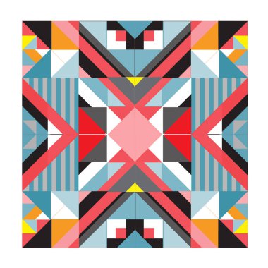 Trendy geometrik kaleydoskop öğeleri memphis tebrik kartları tasarımı. Retro tarzı doku, desen ve öğeleri. Modern soyut tasarım poster ve kapak şablonu