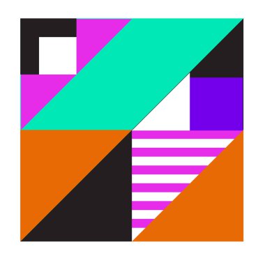 Trendy geometrik kaleydoskop öğeleri memphis tebrik kartları tasarımı. Retro tarzı doku, desen ve öğeleri. Modern soyut tasarım poster ve kapak şablonu