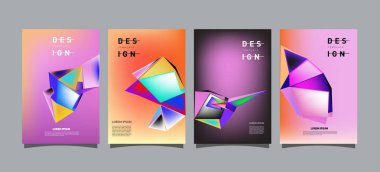 Renkli geometrik Tasarım poster ve kapak. En az geometrik desen degradeler arka planlar
