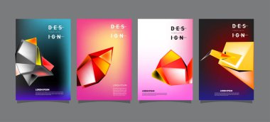 Renkli geometrik Tasarım poster ve kapak. En az geometrik desen degradeler arka planlar