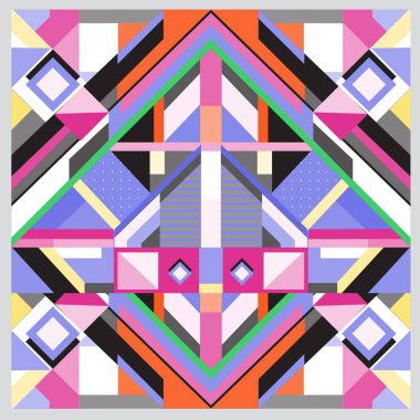 Trendy geometrik vektör çizim öğeleri ve soyut renkli dokular ile. Yaz tatil için poster, kart, broşür ve tanıtım şablon tasarlayın. Moda sanat baskı ve arka plan.