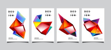 Renkli geometrik Tasarım poster ve kapak. En az geometrik desen degradeler arka planlar