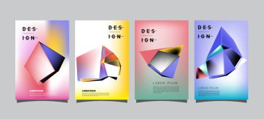 Renkli geometrik Tasarım poster ve kapak. En az geometrik desen degradeler arka planlar