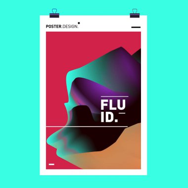 Renkli soyut sıvı ve sıvı poster ve kapak tasarımı. En az geometrik desen degradeler arka planlar. vektör.