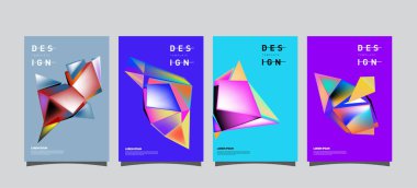 Renkli geometrik Tasarım poster ve kapak. En az geometrik desen degradeler arka planlar