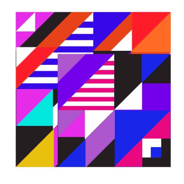 Trendy geometrik kaleydoskop öğeleri memphis tebrik kartları tasarımı. Retro tarzı doku, desen ve öğeleri. Modern soyut tasarım poster ve kapak şablonu