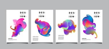Renkli soyut sıvı ve sıvı poster ve kapak tasarımı. En az geometrik desen degradeler arka planlar