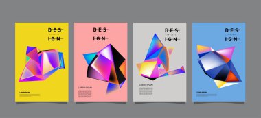 Renkli geometrik Tasarım poster ve kapak. En az geometrik desen degradeler arka planlar
