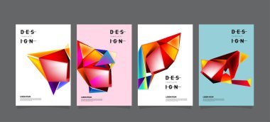 Renkli geometrik Tasarım poster ve kapak. En az geometrik desen degradeler arka planlar