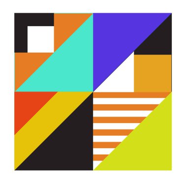 Trendy geometrik kaleydoskop öğeleri memphis tebrik kartları tasarımı. Retro tarzı doku, desen ve öğeleri. Modern soyut tasarım poster ve kapak şablonu