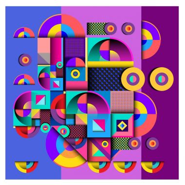 Modaya uygun curvy geometrik memphis öğeleri renkli bir tasarım. Retro 90s doku, desen ve öğeleri tarzı. Modern soyut kültür arka plan tasarımı ve kapak şablonu.