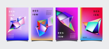 Renkli geometrik Tasarım poster ve kapak. En az geometrik desen degradeler arka planlar