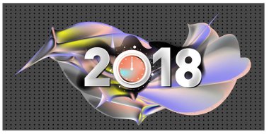 2018 yeni yıl renkli akrilik boya 3d tasarım öğesi sunumlar, el ilanları, broşürler, kartpostallar ve posterler için arka plan üzerinde. Vektör çizim