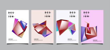 Renkli geometrik Tasarım poster ve kapak. En az geometrik desen degradeler arka planlar